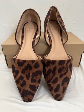 a new day Leopard Print D'Orsay Pointed Flats - Brown/Black